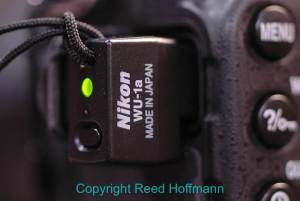For about $60 you can add one of these devices to many Nikon SLRs and now be able to access the photos in the camera from your smartphone. Photo copyright Reed Hoffmann.